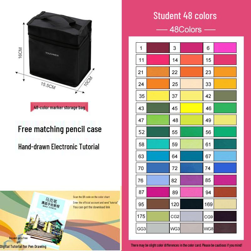 3rd Generation Touch Three Marker Pen Set for Student Hand-Painted Anime Art - Oil-Based Colored Painting Pens