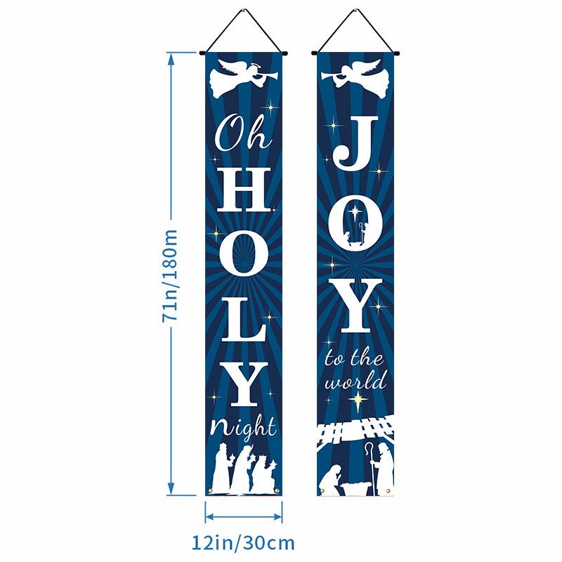 2025 New Year Ivenf Christmas Decoration Banner Hanging Outdoor Courtyard Front Porch Door Sign Set Christmas Home Decorations