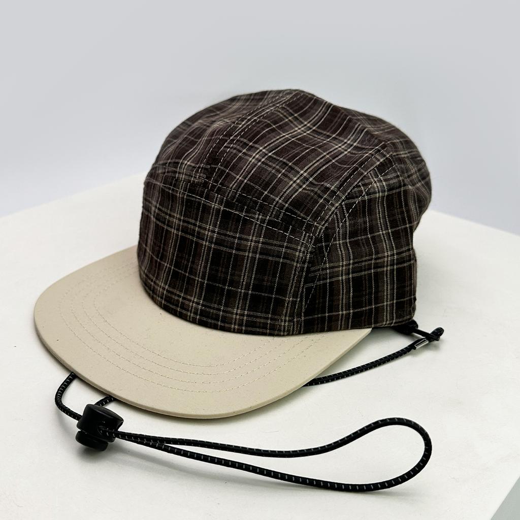 Breathable Plaid Sunshade Windproof Rope Hip Hop Caps Versatile Flat Eave New Unisex Quick Dry Letter Baseball Color Block Hats