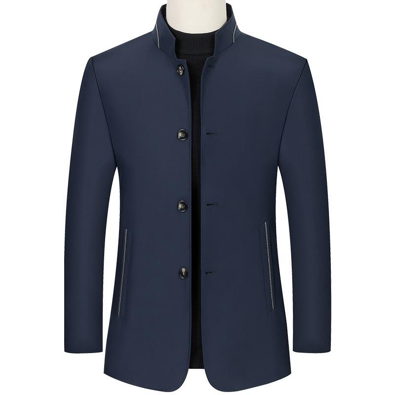 Men's Stand-up Collar Jacket Spring and Autumn Middle-aged Casual Men's Clothing Slim-fit Top Business Men's Jacket