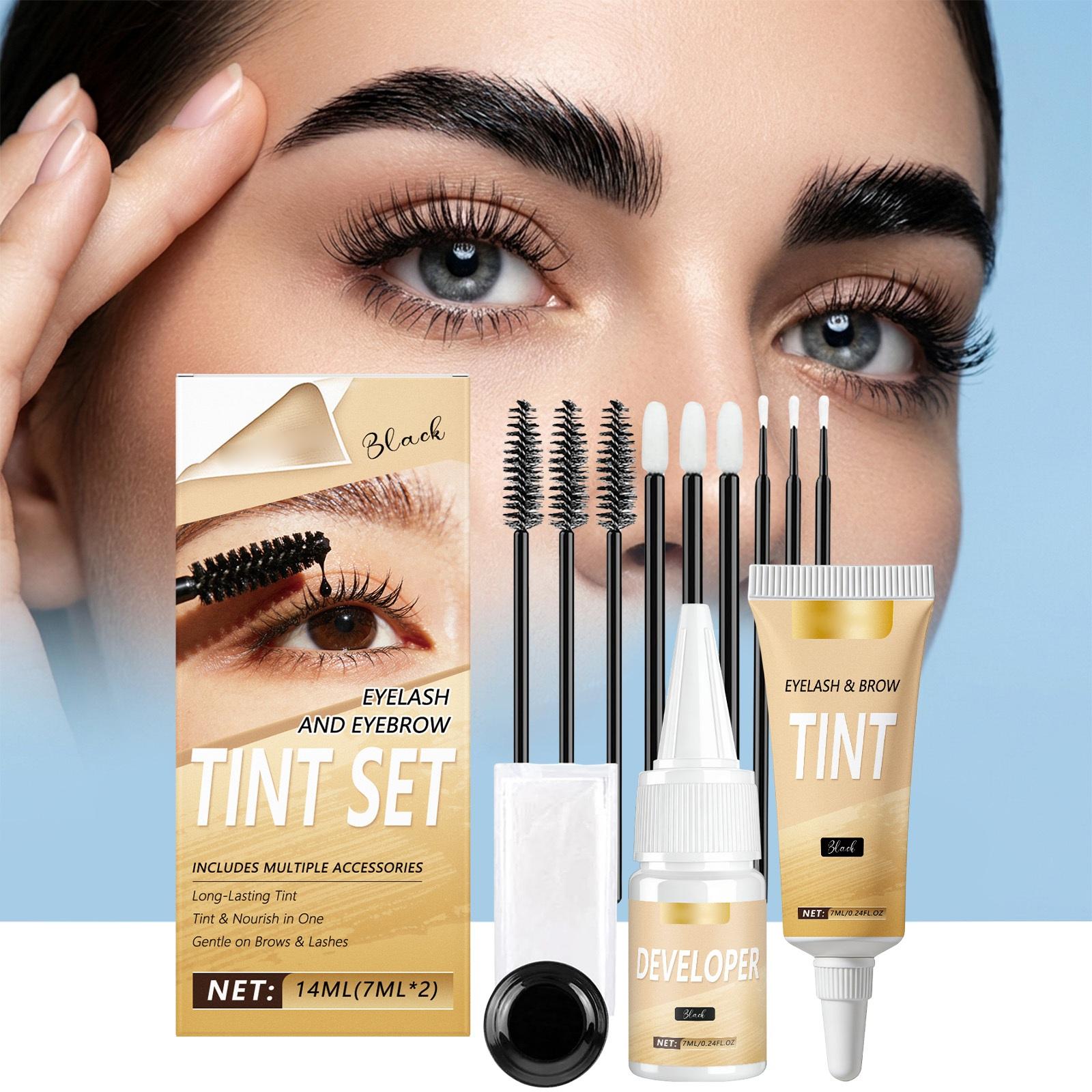 

Eyebrow And Eyelash Coloring Set Thick And Curled Eyebrows, Long-lasting And Gentle The Skin Black Instantly After Application,14ML One Size чёрный