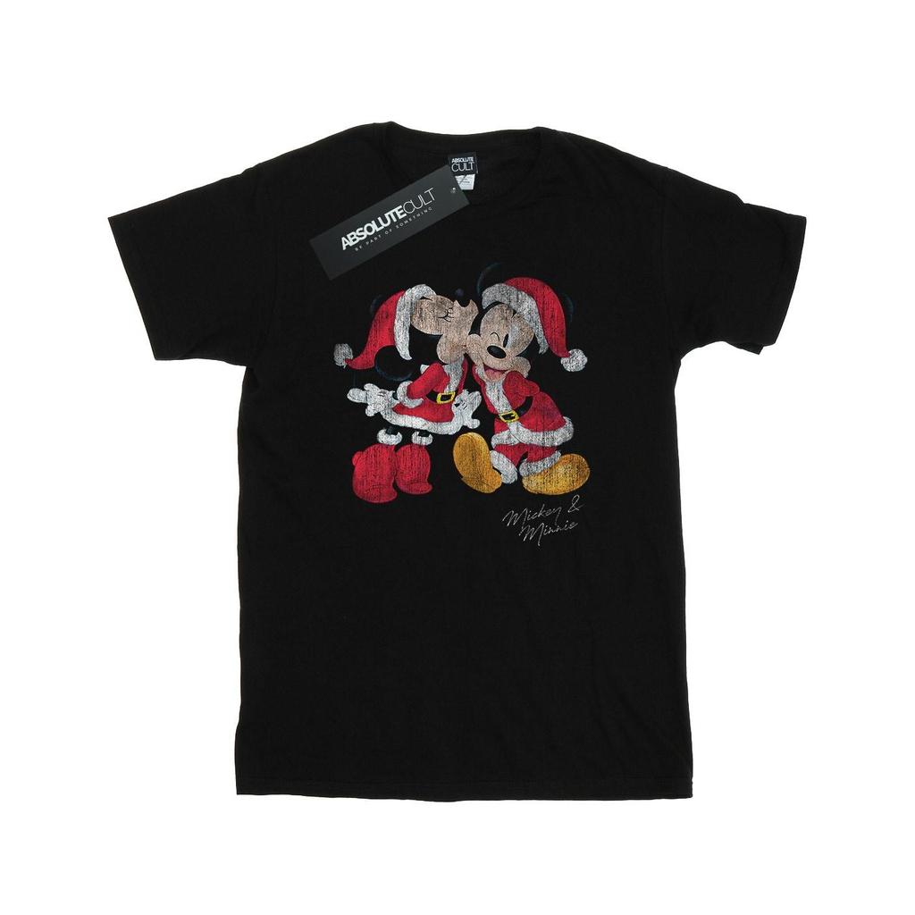 Disney Mens Mickey And Minnie Christmas Kiss T-Shirt