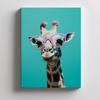 Giraffe mit rosa Brille Giraffe mit rosa Brille, 30x40 cm, ohne Rahmen, Premium-Leinwand auf Keilrahmen