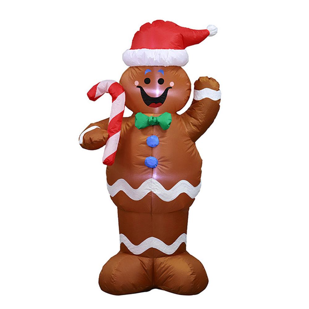 1.5m Inflatable Giant Gingerbread Man Model Gingerbread Man Ornament Decorative Gingerbread Man  for Christmas Garden Lawn