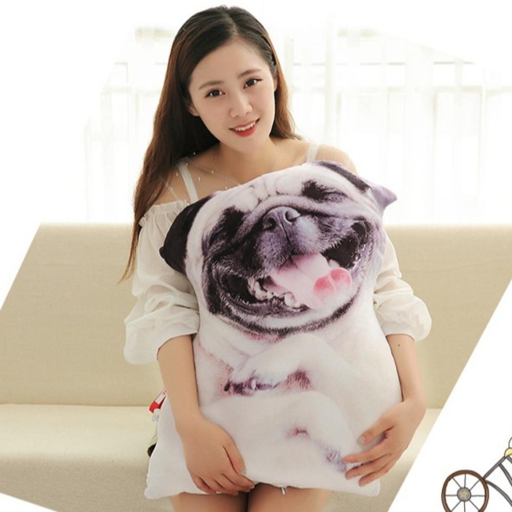 3D Realistic Printed Dog Plush Spotty Dog Plush Animal Toys Dog Pet Throw Pillow  Room Decor