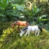 2PCS Miniature Animal Horse Doll Micro Landscape Bonsai Plant Ornament Table Decoration DIY Fairy Garden Accessory