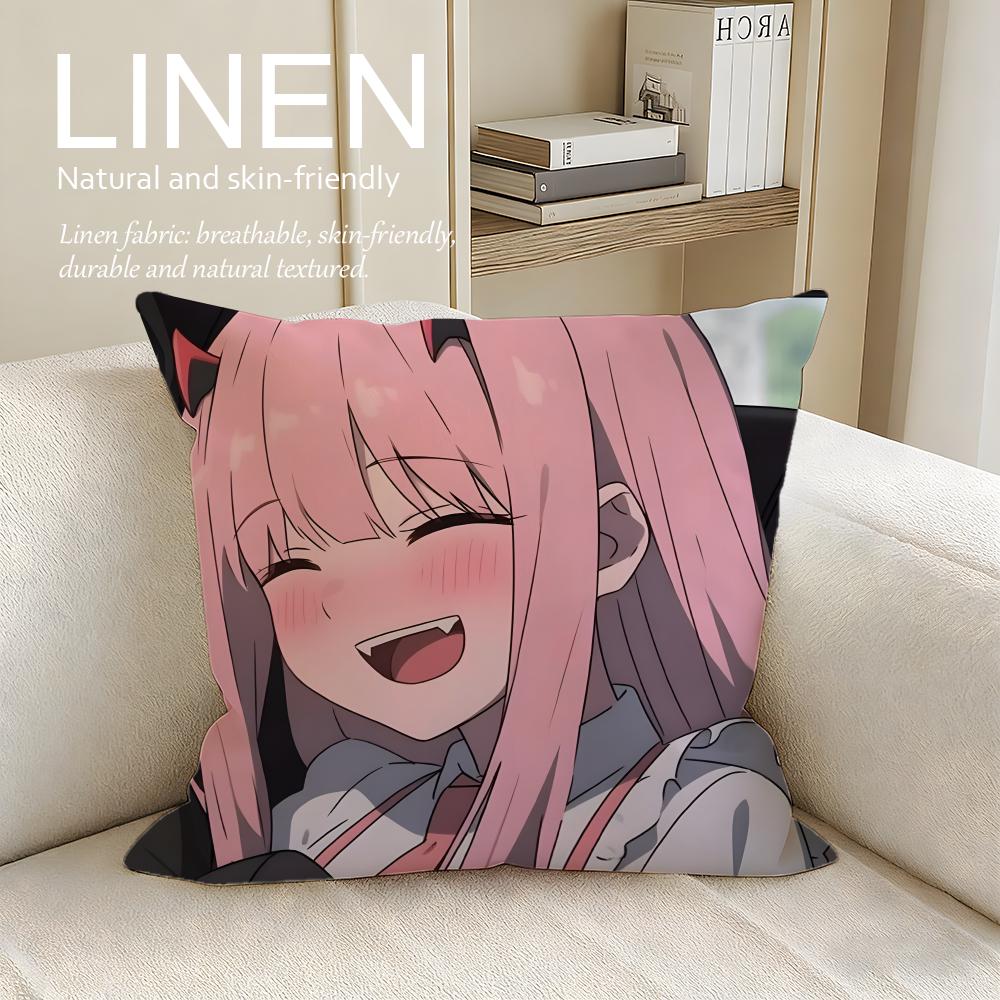 Mecha DARLING in the FRANXX Cushion Cover Pillowcase Set Pcs x x Breathable Washable Sofa Cushion Cover