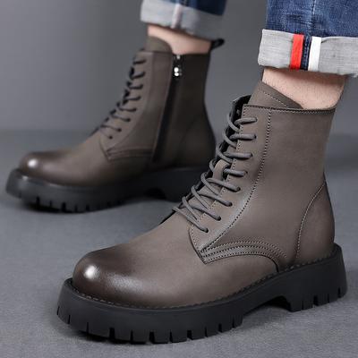 Martin Boots Men's  Fashion British Style Men's Shoes Thick-soled Heightened Short Boots Personalized Fashion Boots Casual Tooling Boots