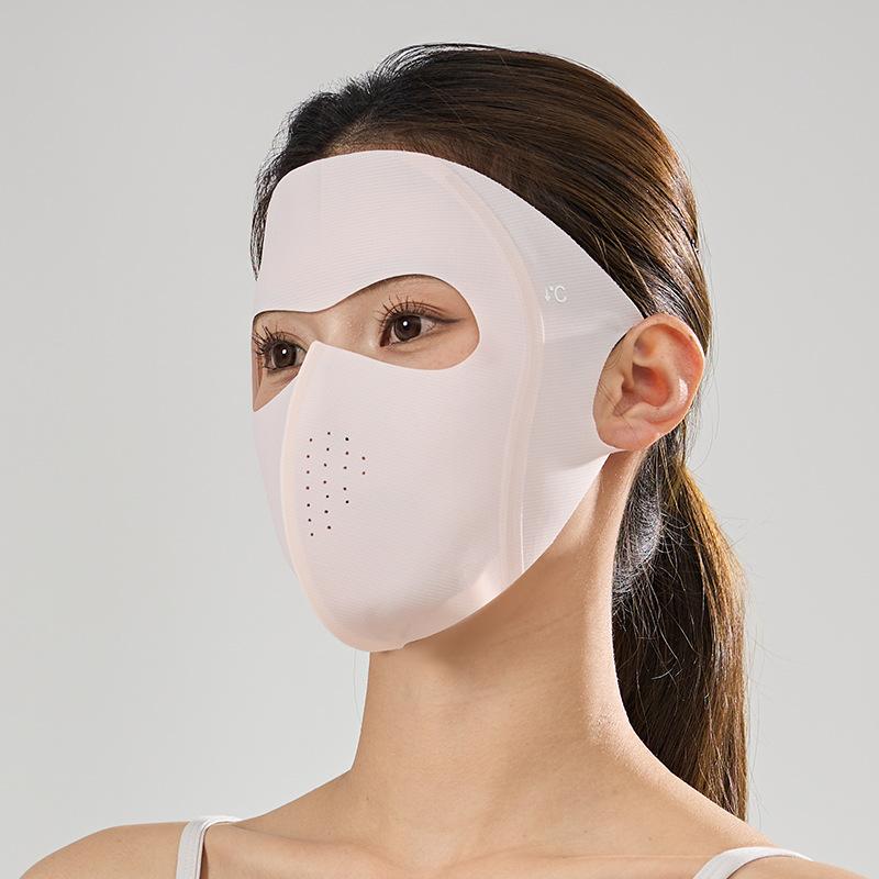 Women Summer Ice Silk Sun Protection Face Mask UV Protection Full Face Balaclava Cooling Face Cover