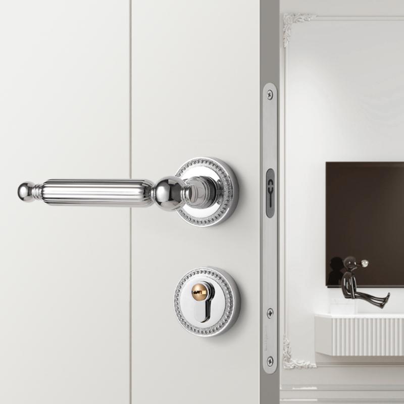 Golden Bedroom Door Lock Indoor Split Lock Zinc Alloy Door Handle Silent Locks Wood Door Safety Locks Doors Hardware Accessories