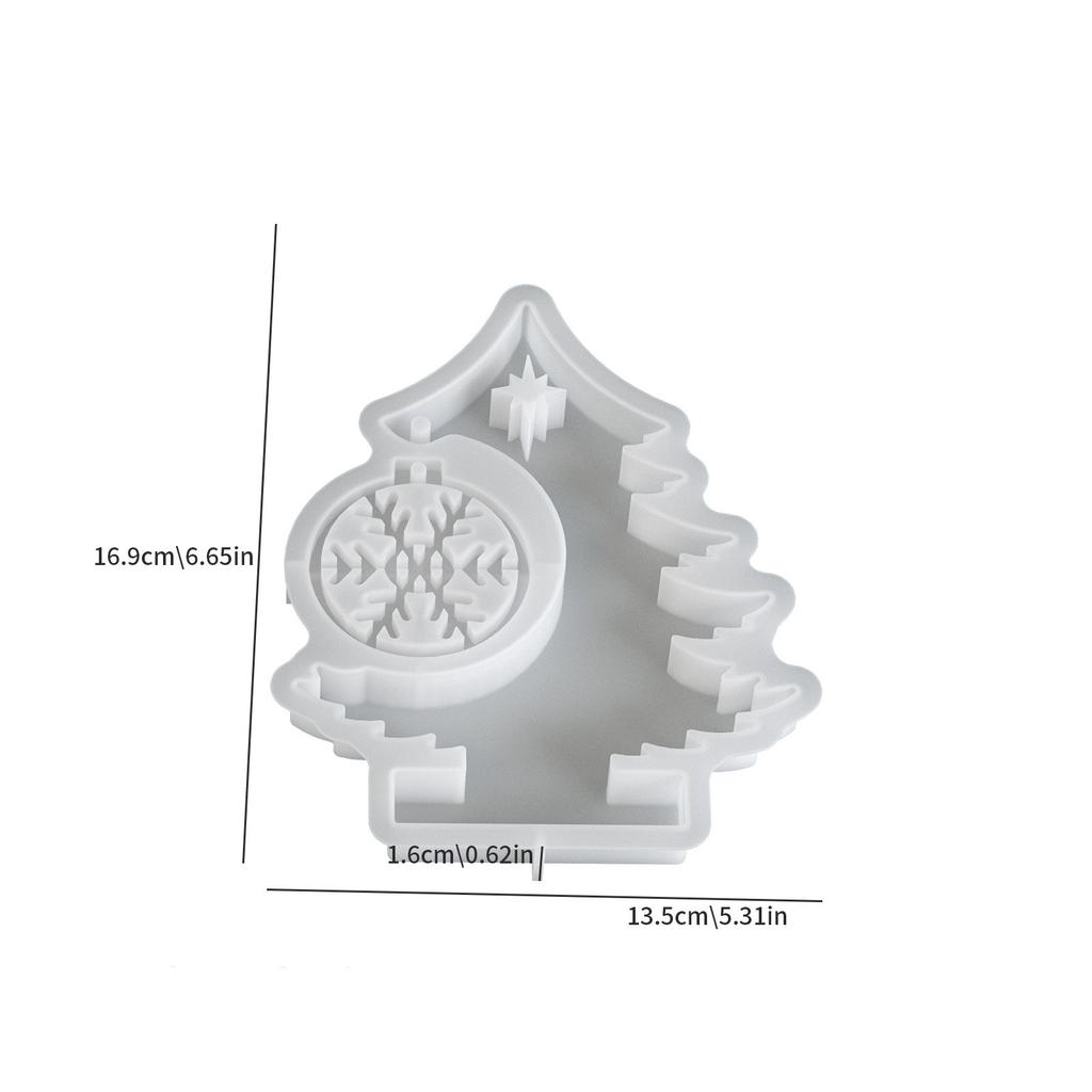 HY Christmas Resin Mold Silicone Christmas Tree Shape Table Ornament Decoration Tealight Holder Casting Mold