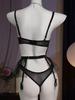 European & American Sexy Lingerie Set: Hollow-Out Bodysuit with Erotic Puffy Skirt