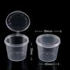 100Pcs Clear Food Small Sauce Containers Juice Package Box&Lid Portable Disposable Plastic Cups Fruit Transparent  Dispenser