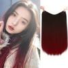 Long Straight Gradual Wig American Style Women's V-Shaped Ombre Synthetic Hair Extensions with Adjustable Clip-On