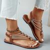 Bohemian Style Women's Sandals, New Trendy Vintage Casual Outdoor Sandals, Beaded Beach Flat Sandals