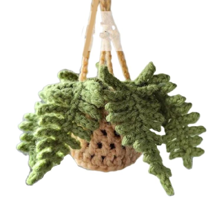 Handmade Crochet Car Styling Plant Succulent Car Plant Ornamentos Decoration