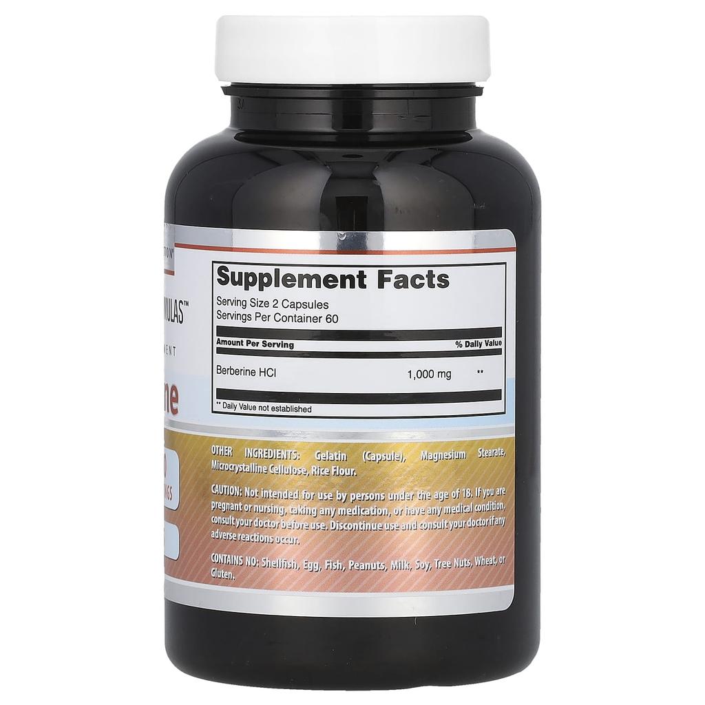 Berberine, 1,000Mg, 120 Capsules (500Mg per Capsule)