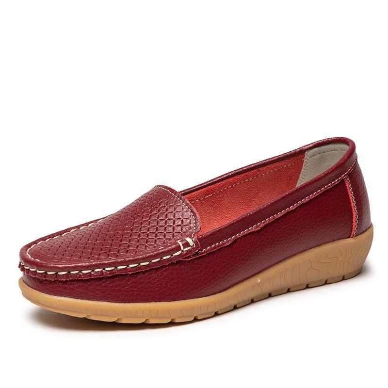 

Летняя и осенняя повседневная обувь Обувь Doudou обувь большого размера женская обувь на танкетке обувь для мам среднего возраста женские туфли из коровьей кожи 44