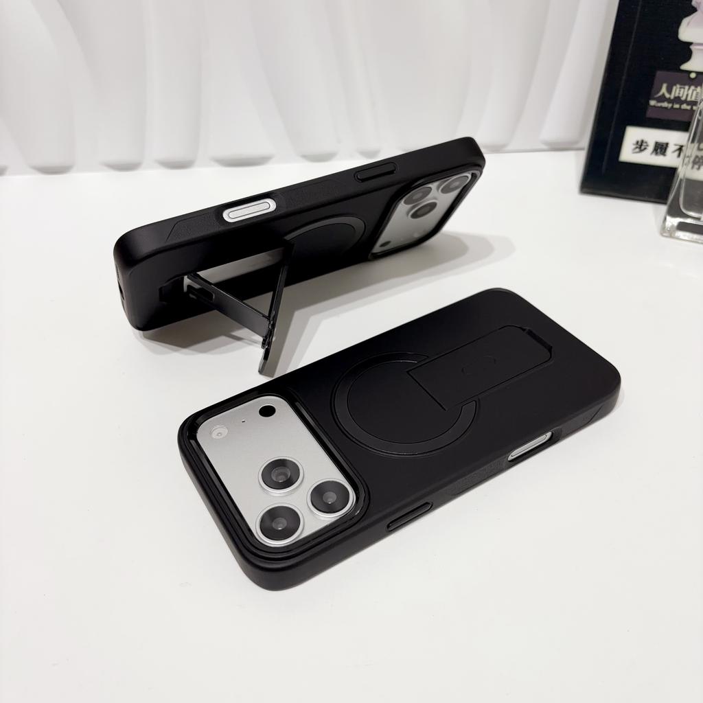 Foldable 2 In 1 Magnetic Stand Matte Phone Case For iPhone 18 17 16 15 14 13 Pro Max Shockproof Minimalist Color Clashes Cover