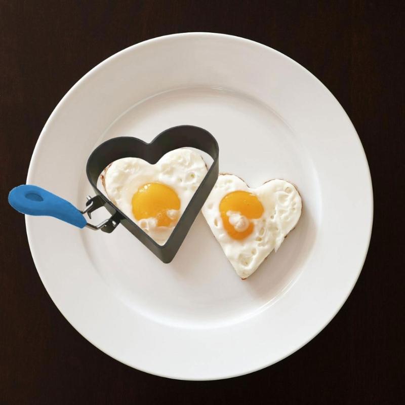 Large Heart Eggs Rings Stainless Steels Heart Eggs Rings for Perfectly Shape Eggs and Pancakes In the Kitchens