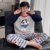 Jungen Baumwoll-Pyjama-Set Langarm Cartoon-Print Nachtwäsche Kinder Teenager 8 Jahre