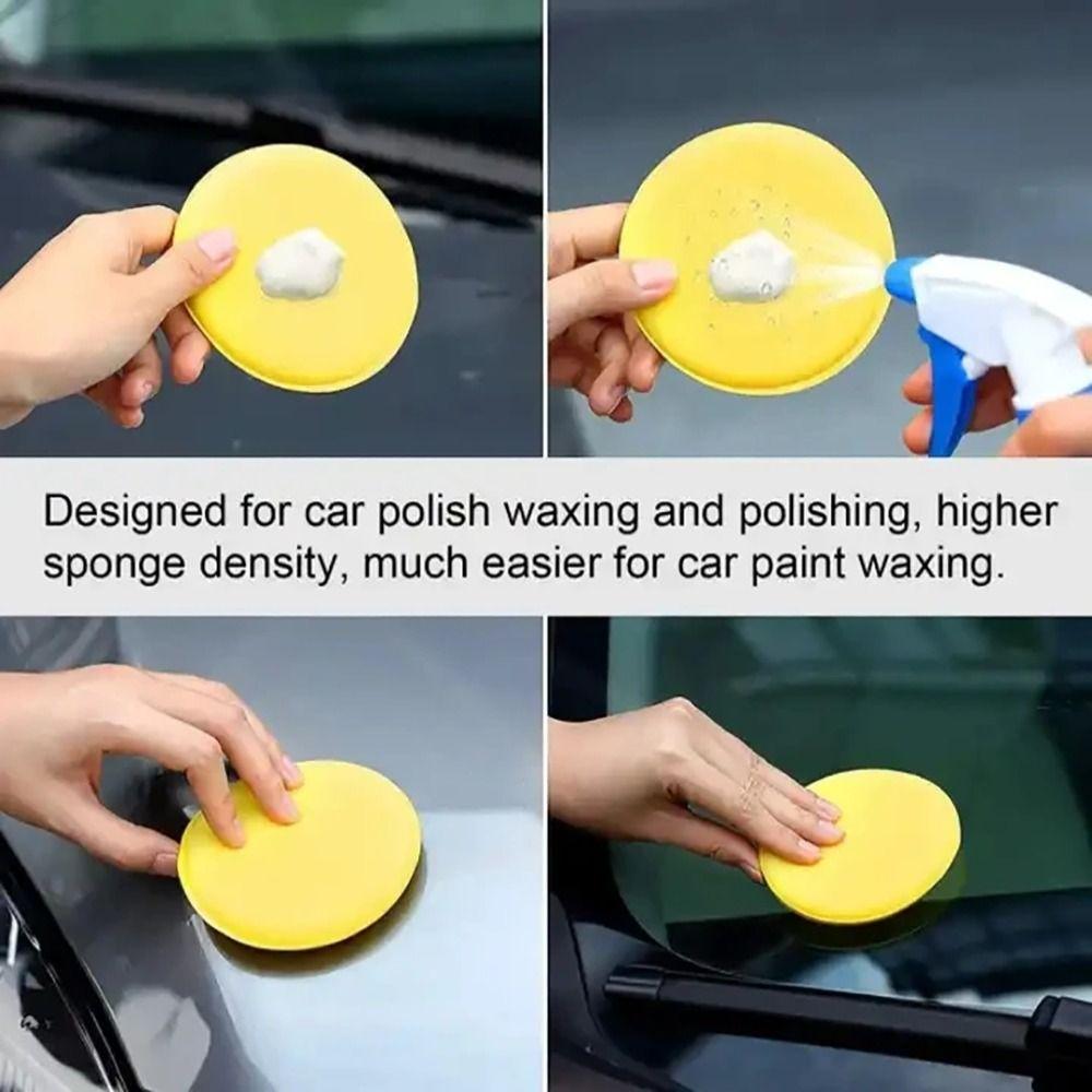 10Pcs Round Foam Applicator Pads 10cm Auto Cleaning Accessories New Polish Sponges  Clean Washer