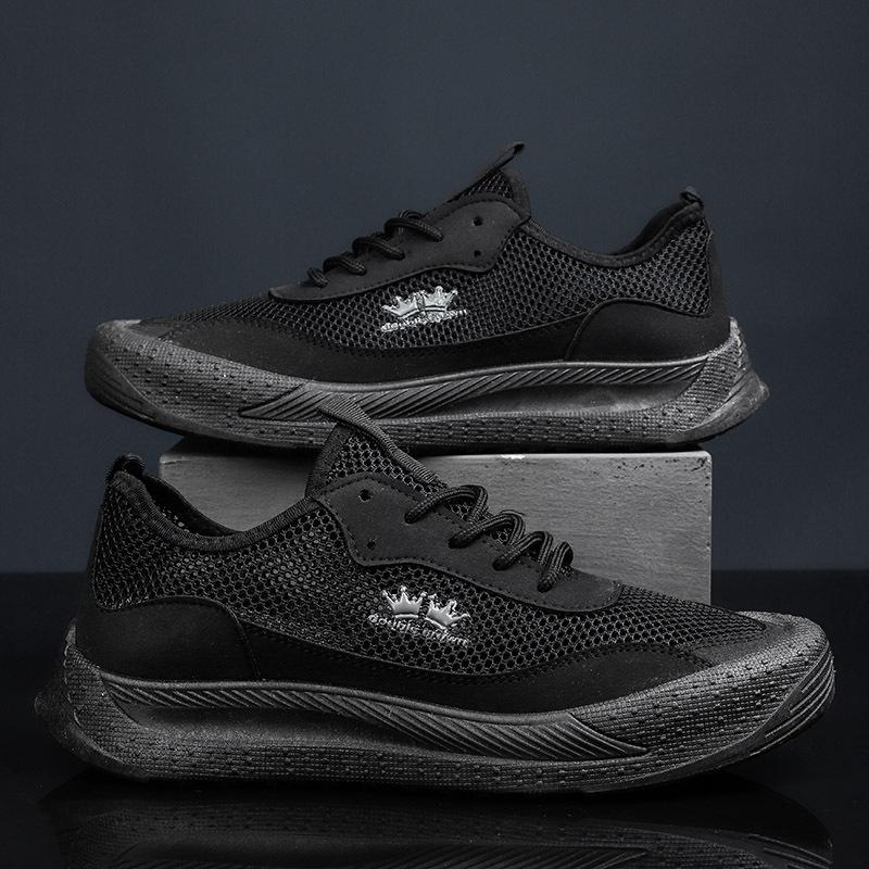 Мужская повседневная обувь с низким вырезом и дышащей сетчатой поверхностью и противоскользящая мужская спортивная обувь 39 чёрный 1445₽
