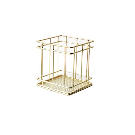 Space-saving Electroplated Design Sundries Box High Quality Sturdy Wire Cosmetic Organizer Holder