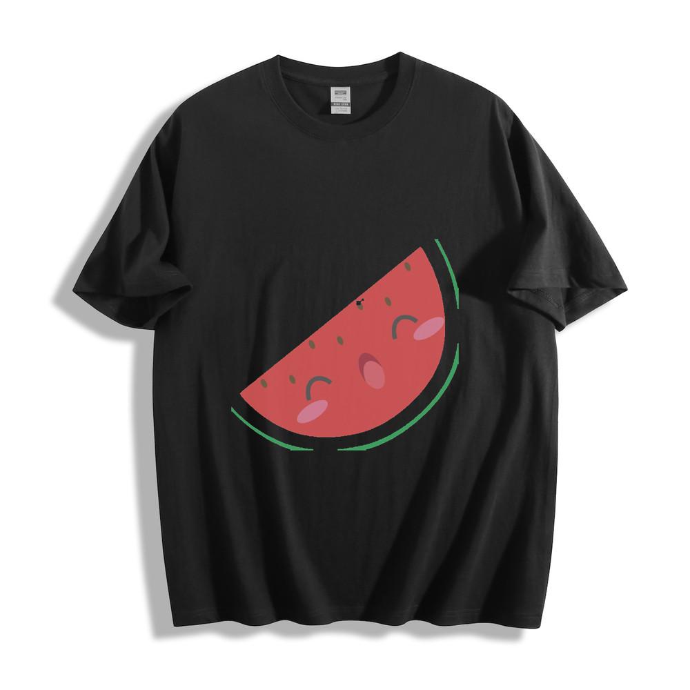 Cute Cartoon Watermelon Slice Graphic T-Shirt