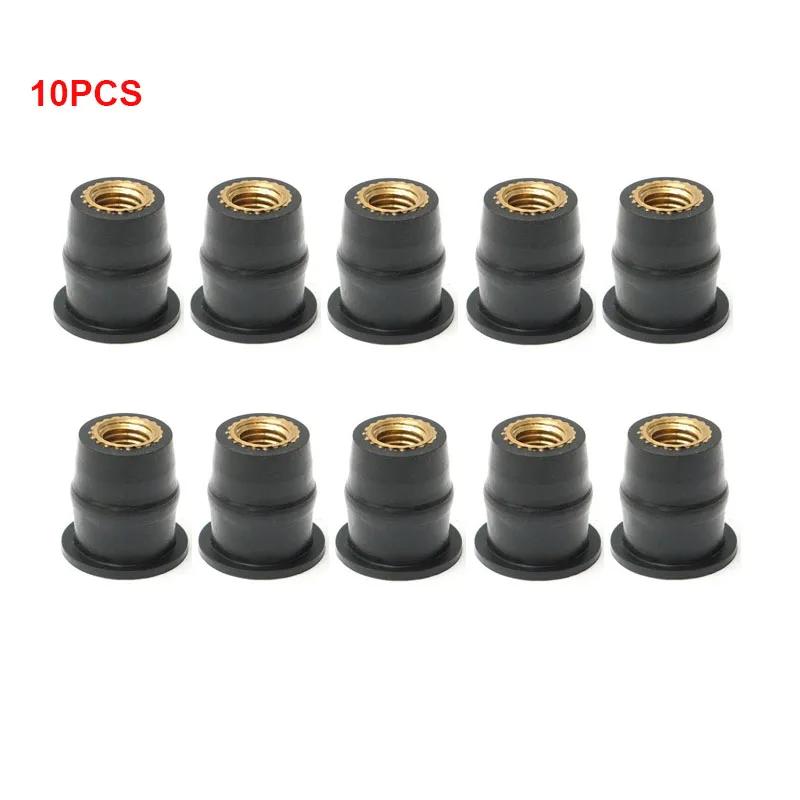10PCS Universal M5 Rubber Nuts Motorcycle Windscreen Windshield Bolts Screws Nut Fastener for Honda Suzuki Yamaha Kawasaki