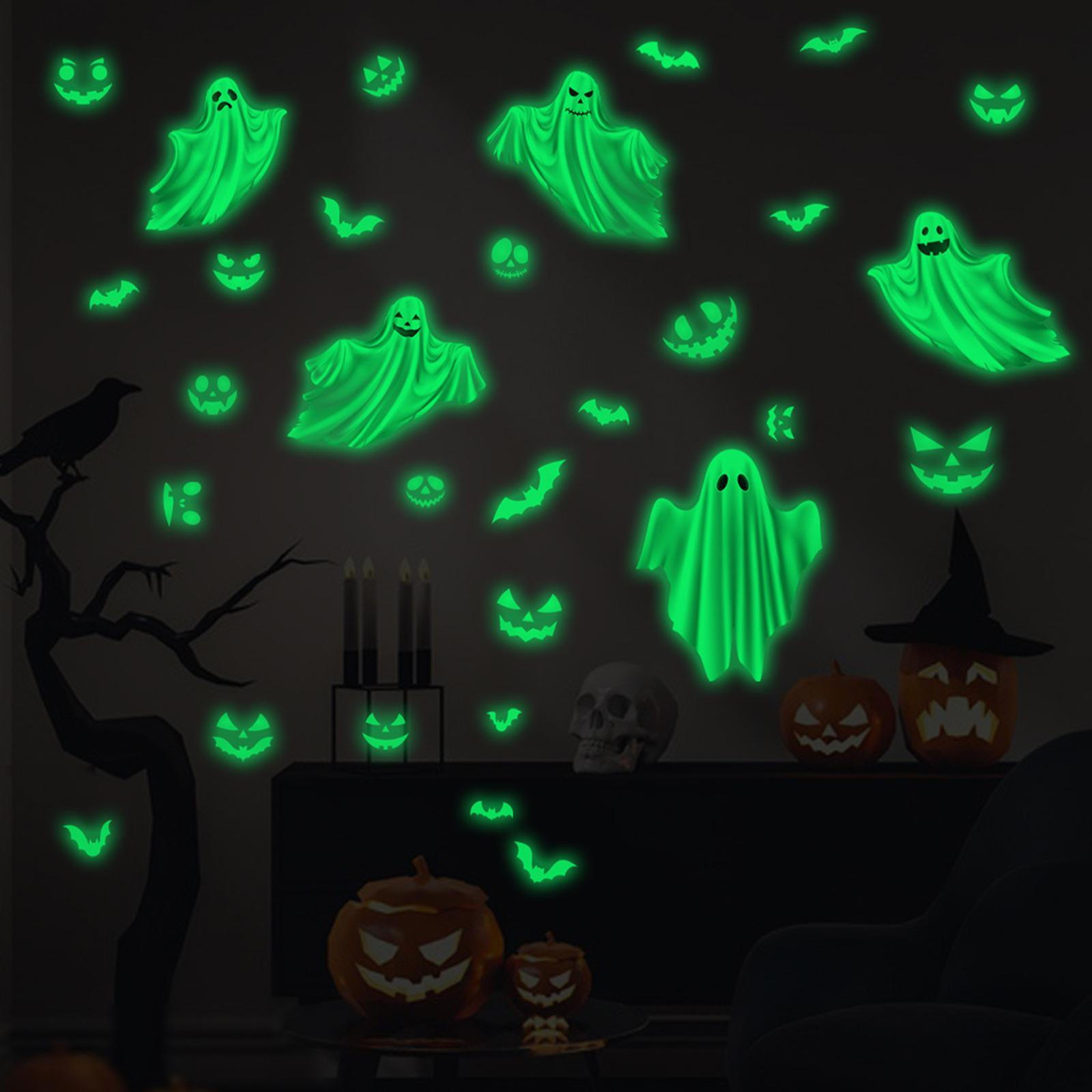 

3x Halloween Luminous Wall Stickers Glow Sticker PVC Decals for Kitchen Bathroom