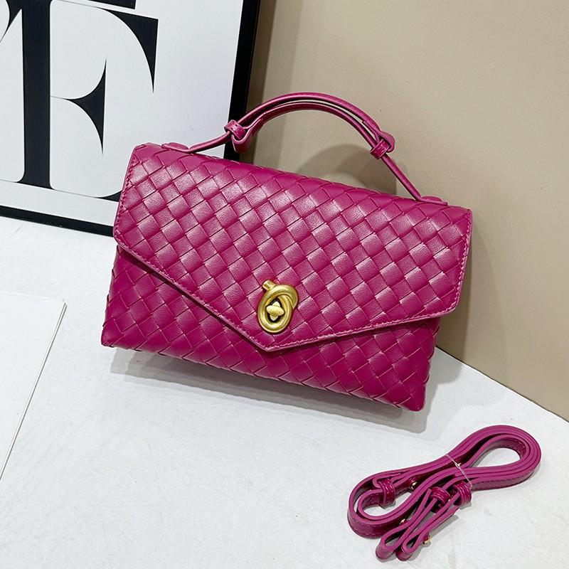 High-end Light Luxury Handbag Authentic Leather Hand-woven Bag 2025 Fashionable Cowhide Square