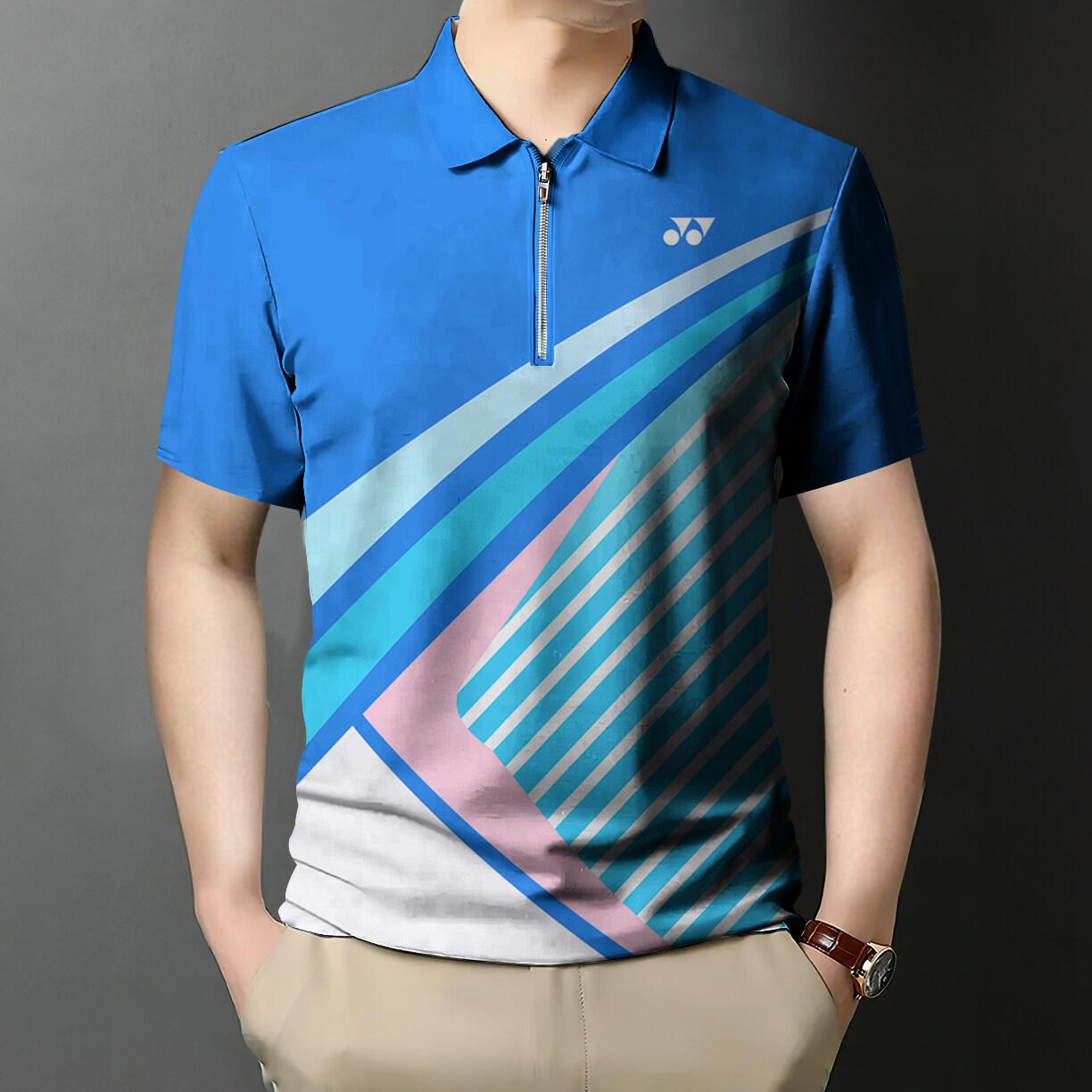 

Спортивная рубашка поло на молнии 2025 Новая футболка поло Yonex дышащая удобная мужская одежда 5XL