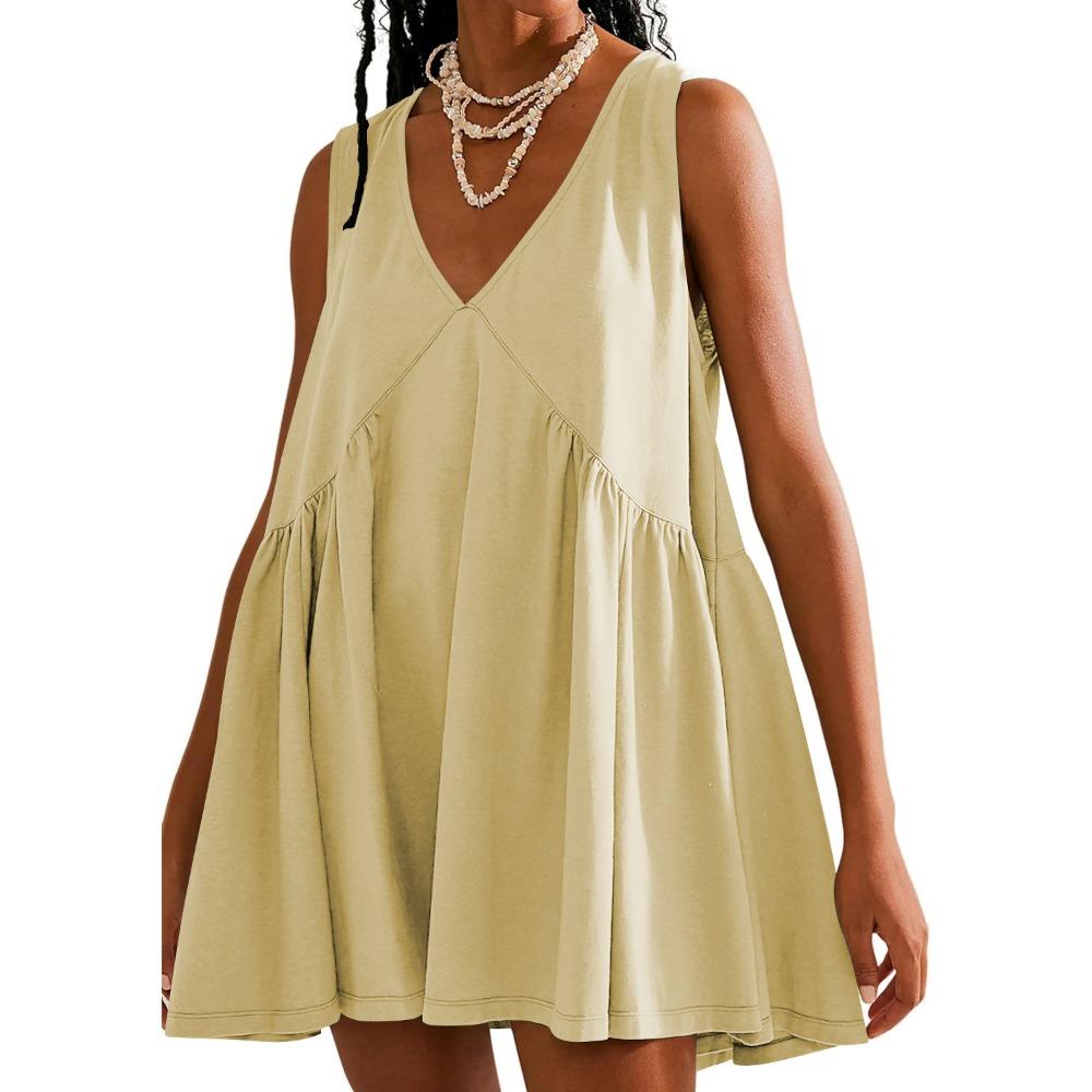 Casual Sports V-neck Loose Vest Dress