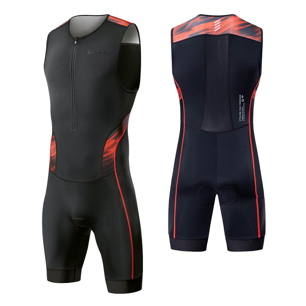 Tute da Triathlon e Ciclismo da Uomo Santic Senza Maniche Imbottite in Spugna Asciugatura Rapida per Corsa Nuoto Estive Traspiranti Set Tuta da Ciclismo 2026