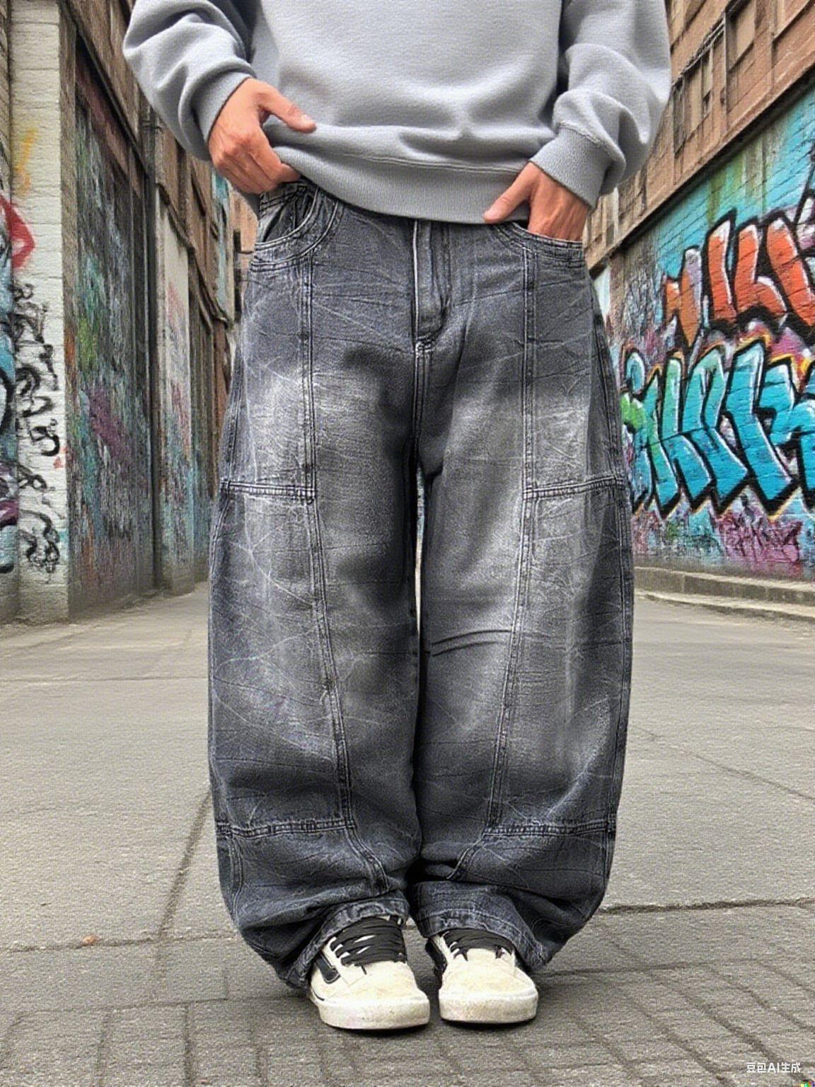 Y2k Gewaschen Vintage Mehrere Taschen Arbeitskleidung Jeans Amerikanischer Street Style Locker Lässig Weites Bein Hosen Winter Herbst Baggy Hosen S beige