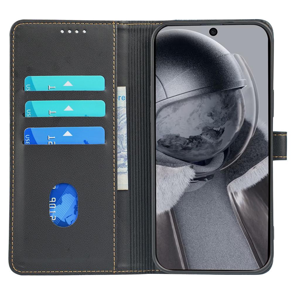 

For HMD Pulse Pro/Pulse+/Pulse Case Magnetic Clasp Four-Leaf Clover Leather Phone Cover Black