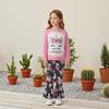 Fashion Girls 2 Piece Outfit Spring Autumn Long Sleeve Cartoon Letter Top Flared Pants Floral Decor Casual Kids Clothing Set