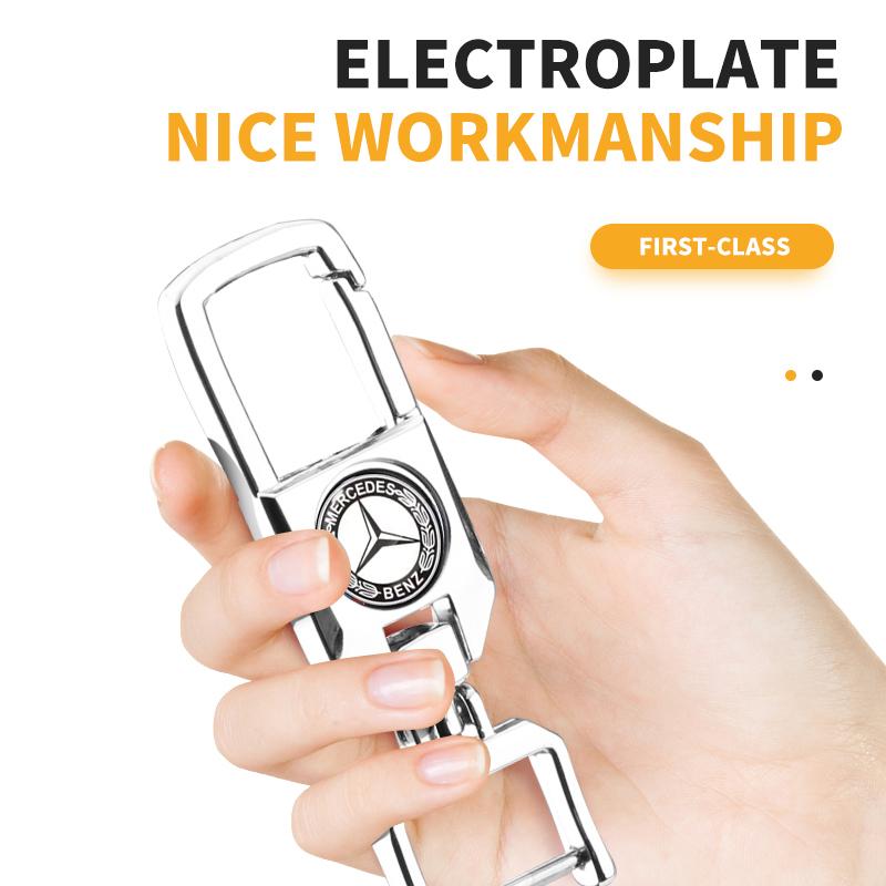Leather Key Chain Car Keyring Pendant Keychain Car Accessories For Mercedes Benz AMG W246 W212 W204 C117 X156 A B C E Ml Gl Cla Gla Glk Sl Slk Class