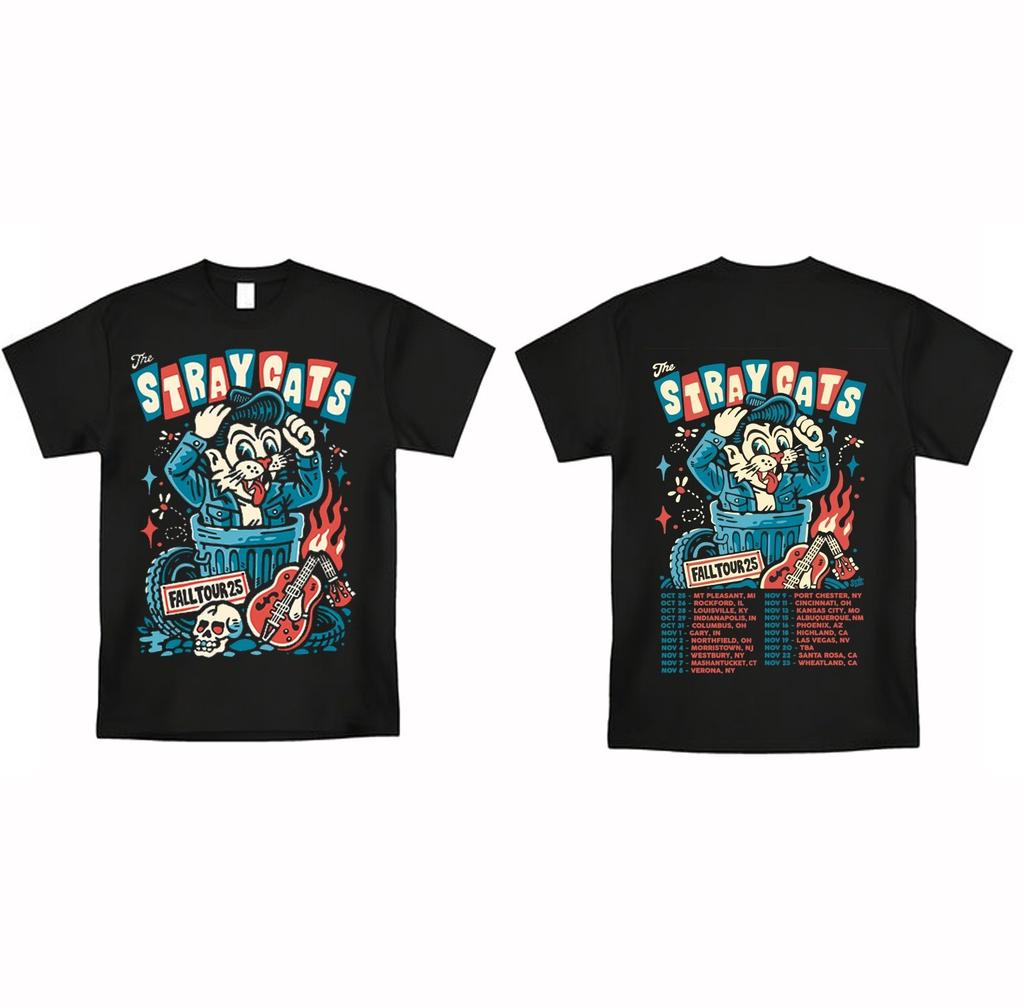Men's Graphic T-shirt Cotton Crew Neck The Stray Cats 2025 Tour T-Shirt Unisex