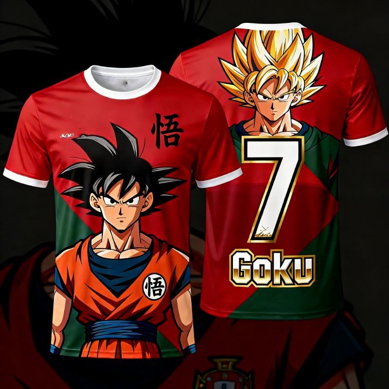 2026 Boys' Dragon Ball Goku Cosplay Sports T-Shirt – Breathable, Stylish, Retro 3D Short-Sleeve Tee (Men's/Unisex/Kids' Sizes)
