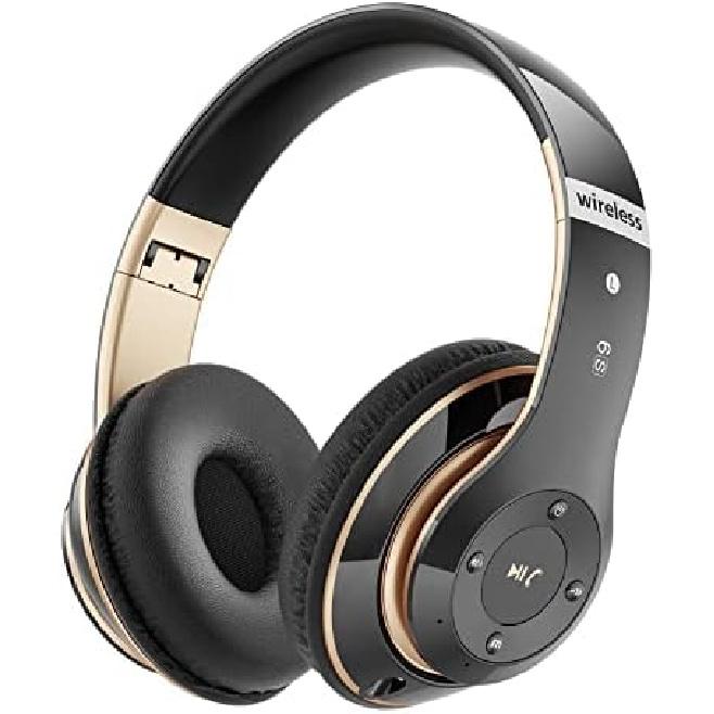 Bluetooth Headphones Over Ear, 6S Wireless Headphones Wired with 6 EQ Modes, 40 Hours Playtime Foldable HiFi Stereo Headset with Microphone, FM/TF