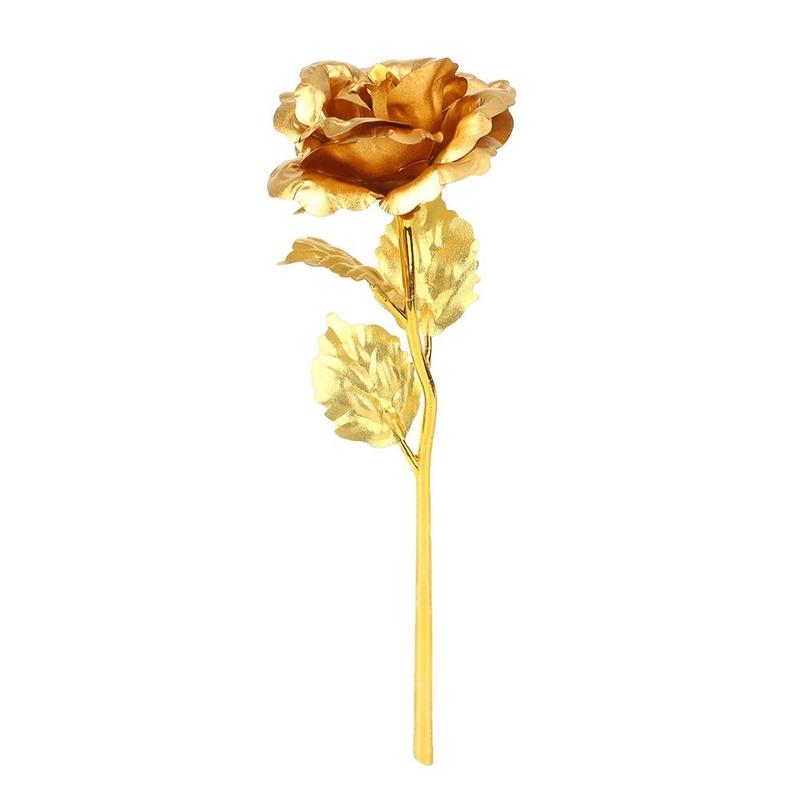 Fashion Romantic 24K Gold Plated Golden Rose Flower for Valentine's Day Lovers' Gift