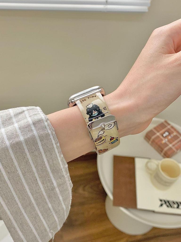 Cartoon Print Watch Strap for Apple 11th Gen iWatch, Huawei Fit43, and Xiaomi 9Pro