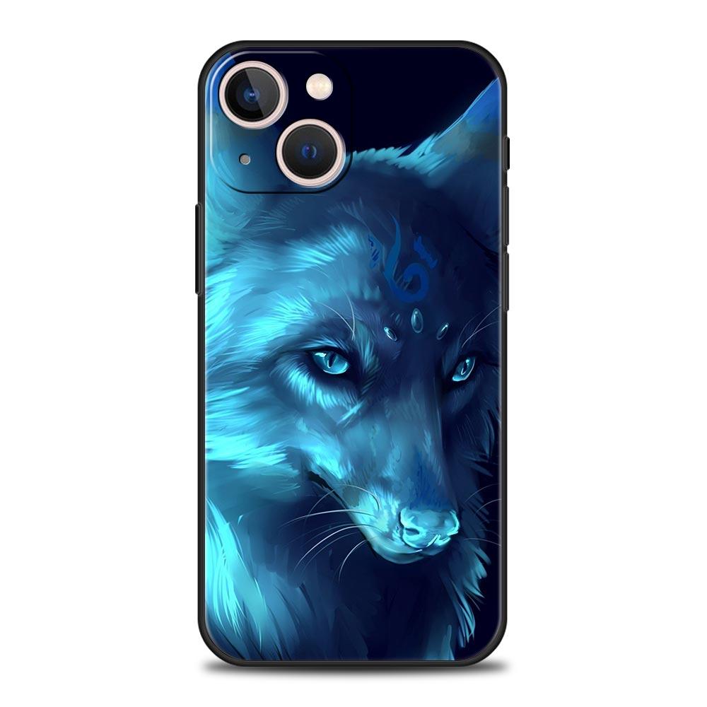 Cute Cartoon Animal Fox Phone Case For iPhone Apple 14 13 12 11 Pro Max Mini 7 8 Plus XR XS X SE 2020 Black Silicone Cover Coque