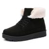 Women's Boots Low Heels Winter Boots With Fur Snow Boots Ankle Botas Mujer  New Winter Footwear Comfortable Fur Shoes Woman