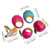 Korean Style Vintage Ring Flower Big Floral Ring Colorful Enamel Fruit Ring  Gifts for Women Girl
