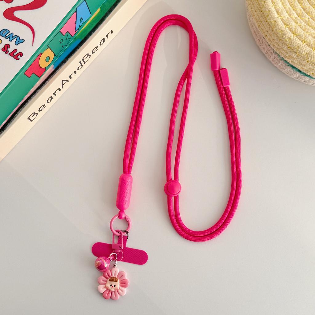 Brand-New Adjustable Mobile Phone Lanyard, Crossbody Long Rope, Neck Lanyard, Fashionable Cartoon Sunflower Universal Pendant