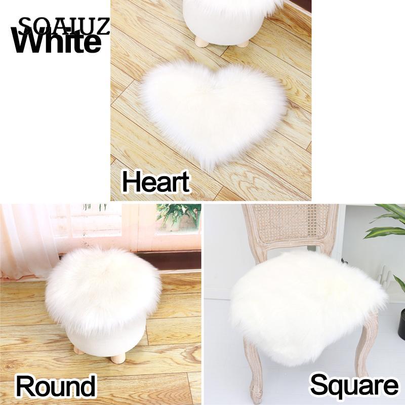 30CM Small Soft Faux Fur Rugs Polygonal Carpets For Bedroom Living Room Floor Shaggy Silky Plush Carpet Home Decor
