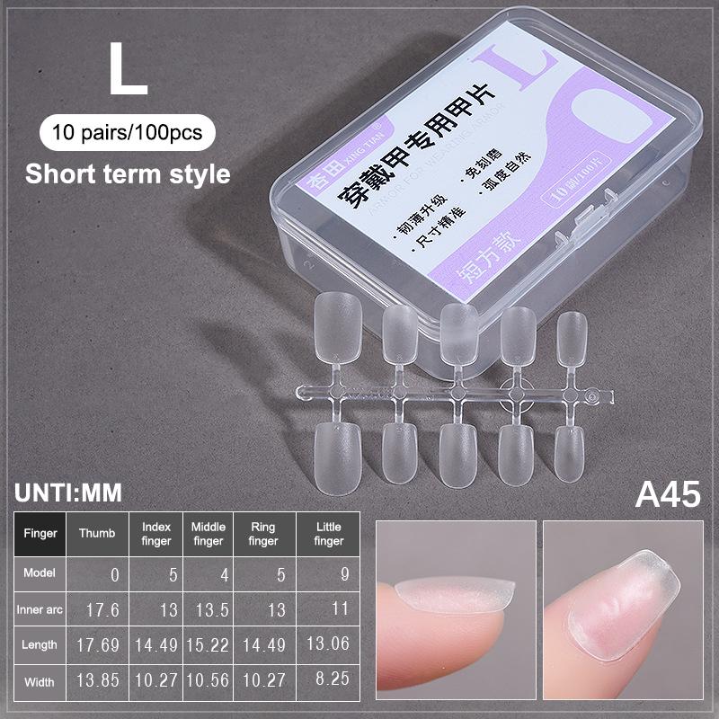 100PCS/Box Fake Nail Tips Medium Design Matte Finish False Nails Manicure Tool Extension Press On Nails